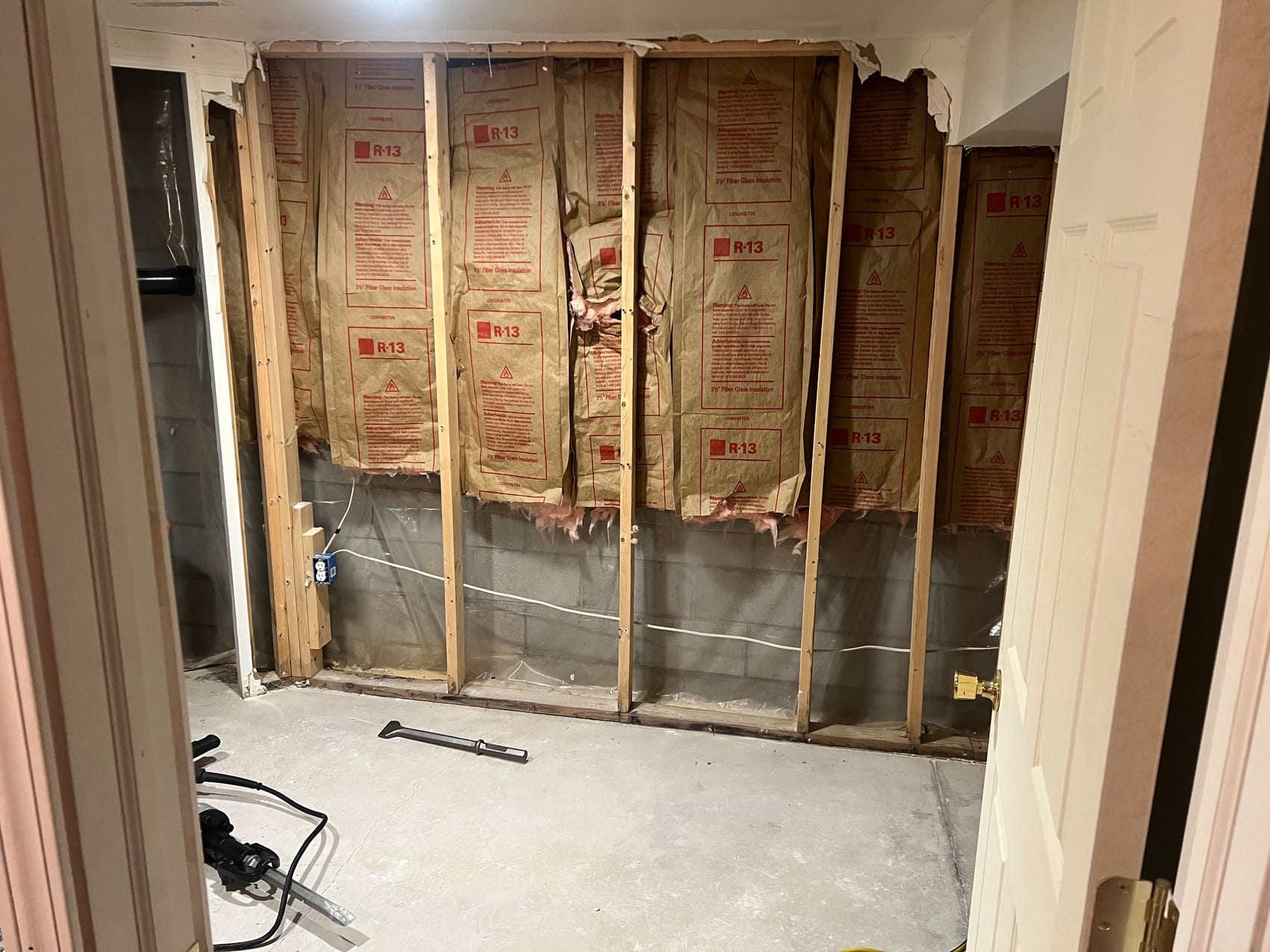 Bathroom framed & ready