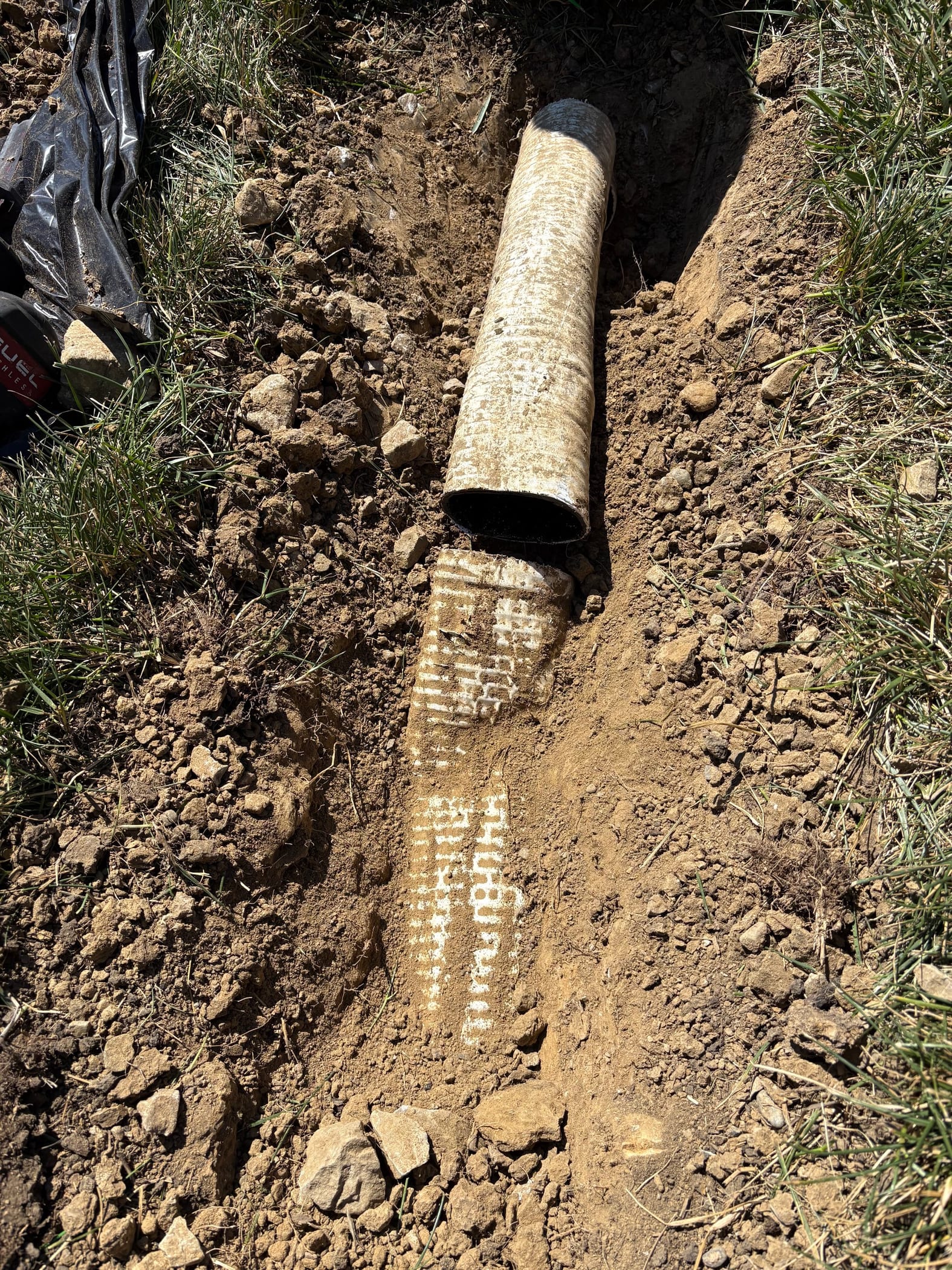 Old clay sewer, dug & replaced